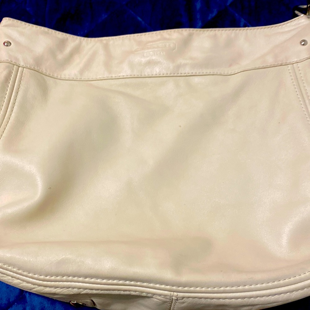 Cream coach leather bag